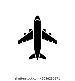 Passenger Jet Top View Minimal Geometry for Aviation Icon