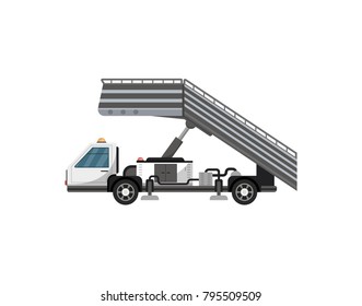 Passenger ladder isolated vector icon. Airport ground technics, aviation terminal logistics and infrastructure vector illustration.