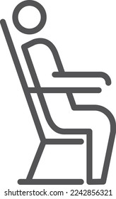 Passenger linear icon. Person sitting in transport chair