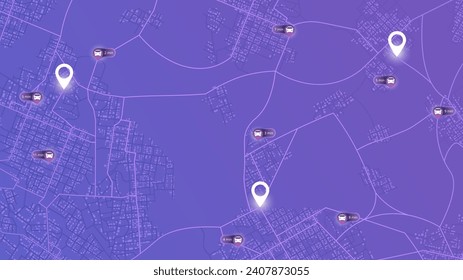 Passenger location sharing for taxi driver. Pick up taxi. Gps map navigation. Detailed view of city or horizontal map. City top view. Online navigation. Editable vector illustration