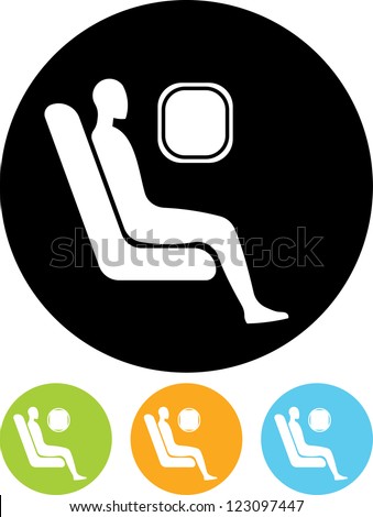 Passenger. Man at airplane - Vector icon isolated