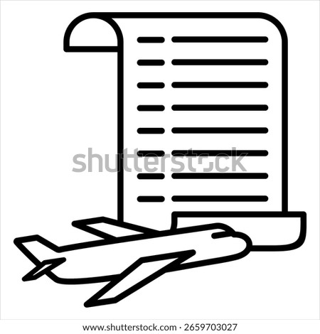 Passenger Manifest Outline Icon Vector Illustration
