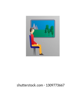 Passenger near the window vector image