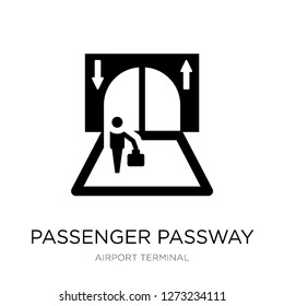 passenger passway icon vector on white background, passenger passway trendy filled icons from Airport terminal collection, passenger passway simple element illustration