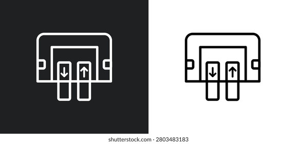 passenger passway outline icon in white and black colors. passenger passway flat vector icon from airport terminal collection for web, mobile apps and ui.