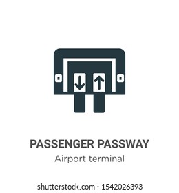 Passenger passway vector icon on white background. Flat vector passenger passway icon symbol sign from modern airport terminal collection for mobile concept and web apps design.