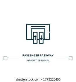 passenger passway vector line icon. Simple element illustration. passenger passway outline icon from airport terminal concepts. Can be used for web and mobile
