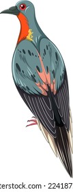 Passenger pigeon extinct animal vector illustration