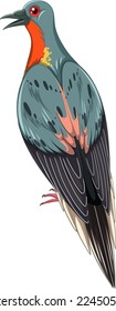 Passenger pigeon extinct animal vector illustration