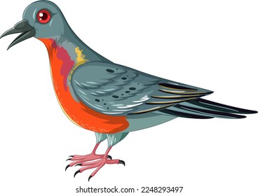 Passenger pigeon extinct animal vector illustration