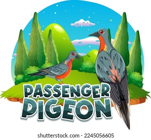 Passenger pigeon extinction bird illustration