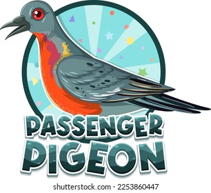 Passenger pigeon extinction bird illustration