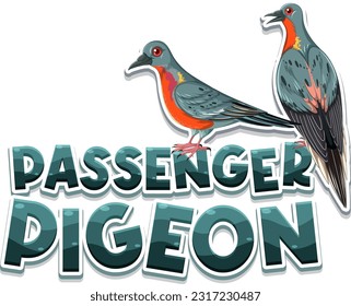 Passenger pigeon extinction bird illustration