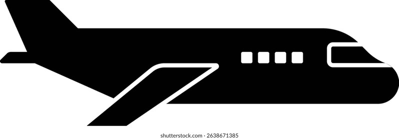 Passenger plane airplane silhouette illustration