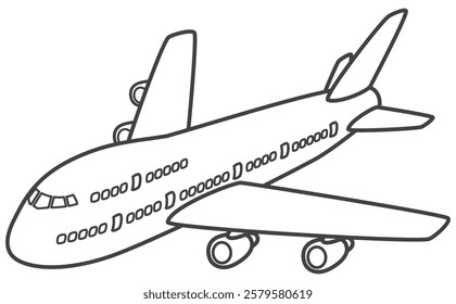 Passenger plane. Airplane. Vector illustration.