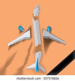 Passenger plane crashed in the desert