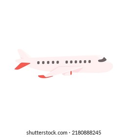 Passenger plane flying in the sky side view. travel concept