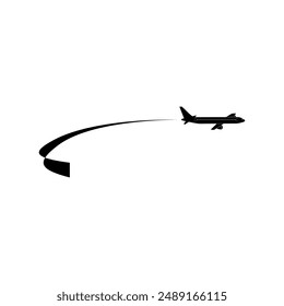 Passenger plane icon on a white background. Travel and transportation.