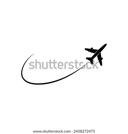 Passenger plane icon on a white background. Travel and transportation.