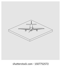 Passenger plane in isometric view. White flat airplane. 3D object for games and infographics. Vector illustration. Aircraft for travel and tourism.