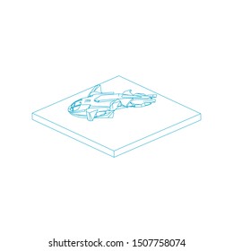 Passenger plane in isometric view. White flat airplane. 3D object for games and infographics. Vector illustration. Aircraft for travel and tourism.