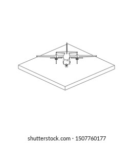 Passenger plane in isometric view. White flat airplane. 3D object for games and infographics. Vector illustration. Aircraft for travel and tourism.