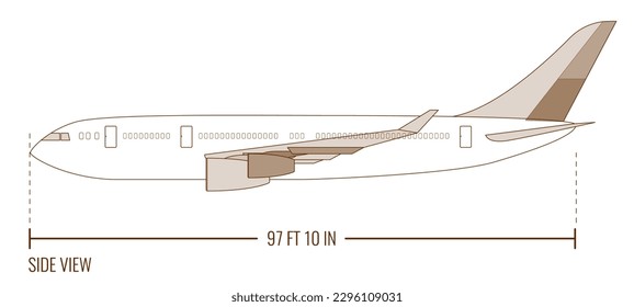 passenger plane side view diagram