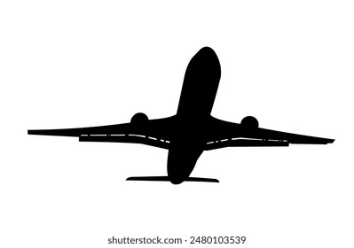 Passenger plane silhouette	- vector illustration