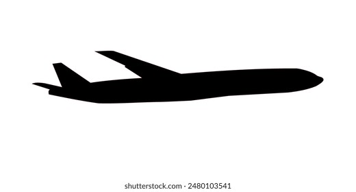 Passenger plane silhouette	- vector illustration