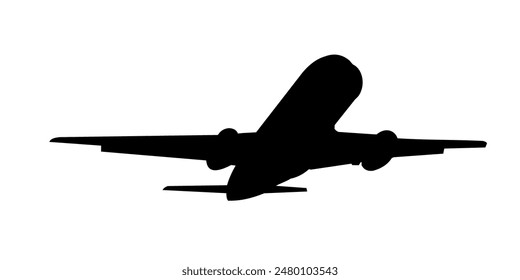 Passenger plane silhouette	- vector illustration