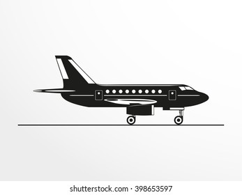 A passenger plane. Vector illustration.