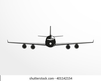 A passenger plane. Vector illustration.