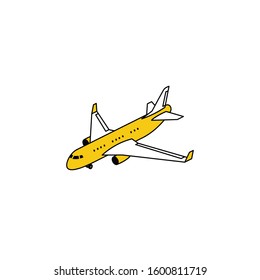 Passenger plane. Vector line, 3d stroke isometric, color web icon, new flat style. Creative illustration design, abstract idea for infographics.