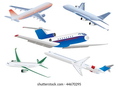 Passenger planes. Vector illustration