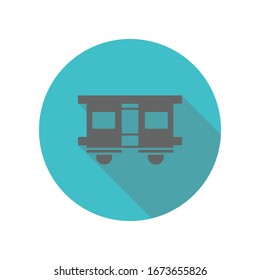 Passenger rail transportation long shadow icon. Simple glyph, flat vector of transport icons for ui and ux, website or mobile application