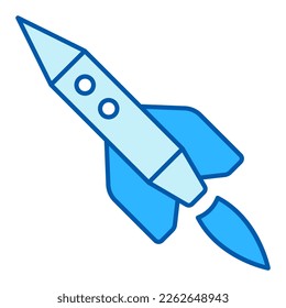 Passenger rocket in flight - icon, illustration on white background, similar style