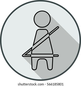 Passenger safety line flat icon