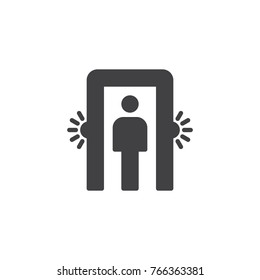 Passenger screening icon vector, filled flat sign, solid pictogram isolated on white. Metal detector gate symbol, logo illustration.