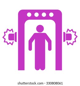 Passenger Screening vector icon. Style is flat violet symbol, rounded angles, white background.