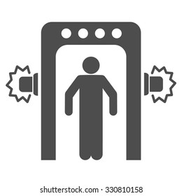 Passenger Screening vector icon. Style is flat gray symbol, rounded angles, white background.