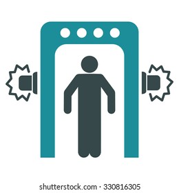Passenger Screening vector icon. Style is flat bicolor soft blue symbol, rounded angles, white background.