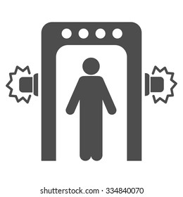 Passenger Screening vector icon. Style is flat gray symbol, rounded angles, white background.