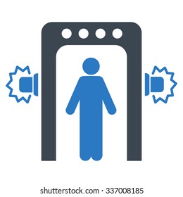 Passenger Screening vector icon. Style is flat bicolor smooth blue symbol, rounded angles, white background.