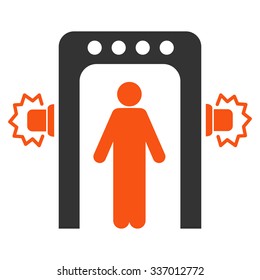 Passenger Screening vector icon. Style is flat bicolor orange and gray symbol, rounded angles, white background.