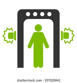 Passenger Screening vector icon. Style is flat bicolor eco green and gray symbol, rounded angles, white background.