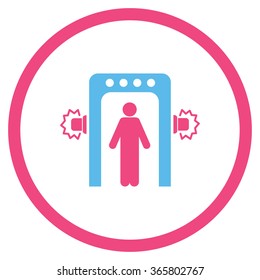 Passenger Screening vector icon. Style is bicolor flat circled symbol, pink and blue colors, rounded angles, white background.