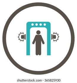 Passenger Screening vector icon. Style is bicolor flat circled symbol, grey and cyan colors, rounded angles, white background.