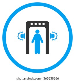 Passenger Screening vector icon. Style is bicolor flat circled symbol, blue and gray colors, rounded angles, white background.