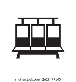 Passenger seat silhouette vector graphic