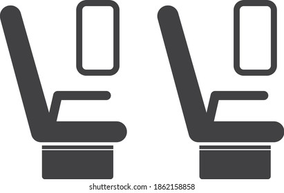 passenger seats in the plane icon vector illustration